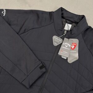Callaway Mens 2XL Golf Hybrid Performance Puffer Jacket Black Swing Tech Thermal